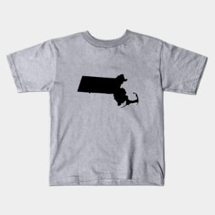 Massachusetts Black Kids T-Shirt